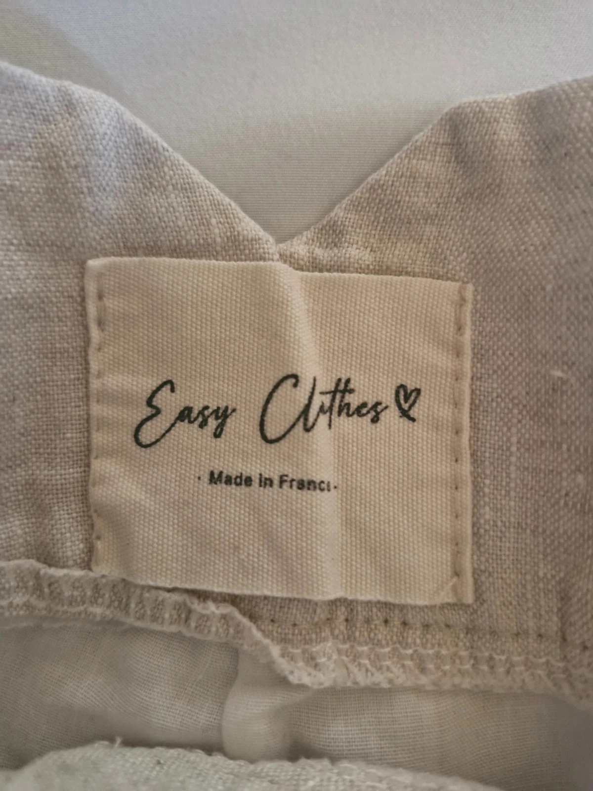 Pantalón corto de lino Easy Clothes para mujer XS beige de cintura alta – photo 3